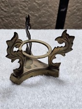 Vintage Brass Tripod Display Stand with Ornate Design in Good Condition