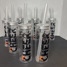 10 Pcs Cheerleader Gift Bulk for Team Cheer Cups 14 oz Bow Water Bottle W/Straw