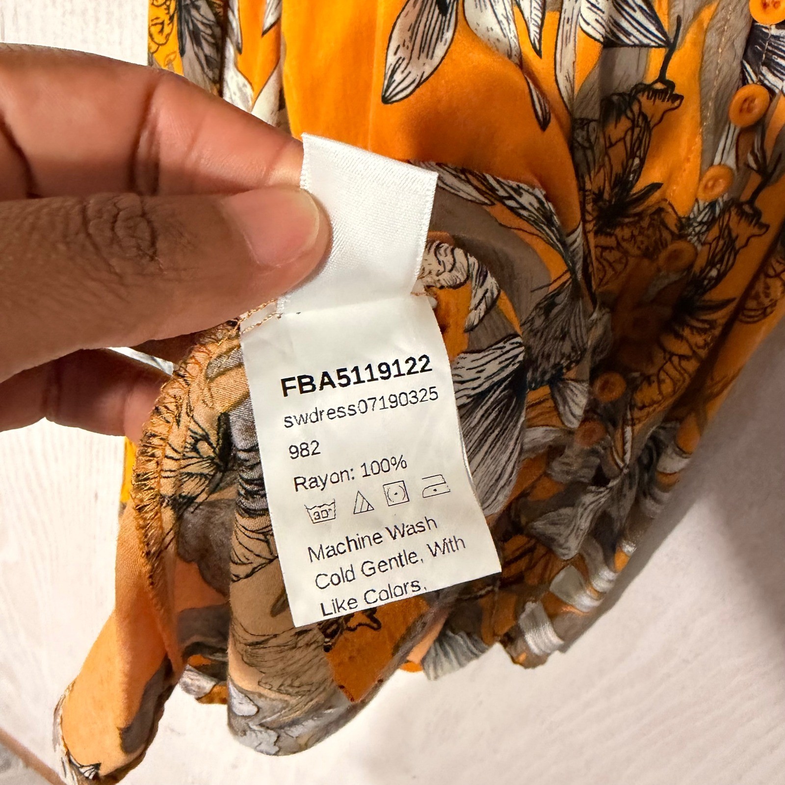 Unbranded Floral Butterfly Mini Dress Womens Size M Orange Button Front Boho image 10