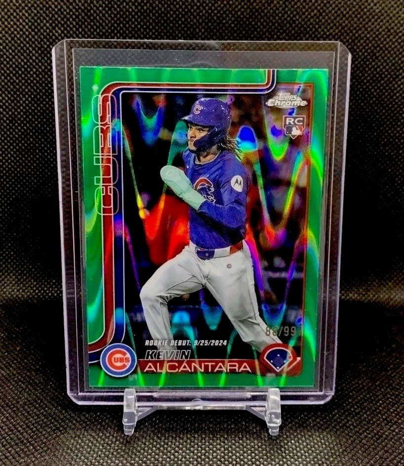 2025 Topps Chrome Update Kevin Alcantara #USC25 Green Ray Wave Refractor /99 RC