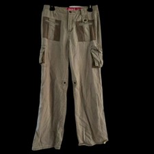 Vintage Y2K Zana Di Pants 7 Khaki Cargo Pockets Straight Leg Cotton Neutral