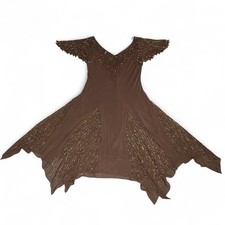 J Kara Dress Womens 10 Brown Chocolate Beaded Embellished Cocktail New Years NWT