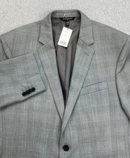 Banana Republic Blazer Mens 42R Gray Plaid 100 Marzotto Wool Slim 2-Button NWT