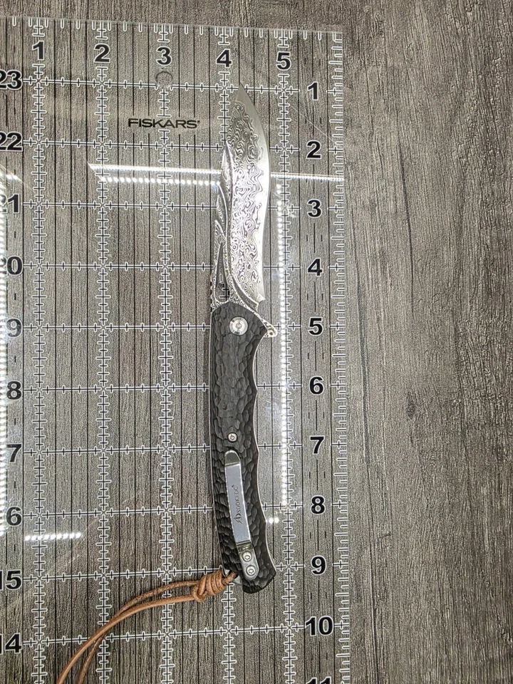 Cuchillo Aleta Damasco SDOKEDC 7.95" VG10 Acero, Mango de Ébano, Pivote de Rodamiento de Bolas Foto 4 de 4