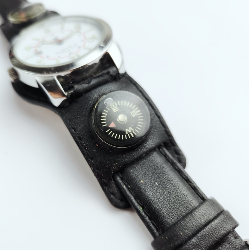 Reloj Analógico Field & Stream Brújula Cuero Marrón Termómetro - Necesita Batería - Imagen 4 de 11