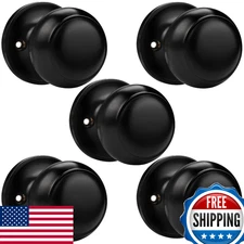 Probrico Black Flat Ball Half Dummy Door Knobs Handleset Left Right Handed Knobs
