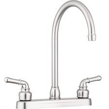 Lynden Modern Kitchen Sink Faucet - Metallic Brushed Satin Nickel High Arc