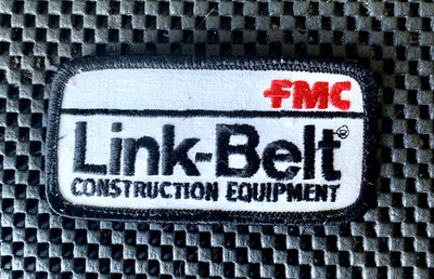 FMC LINK-BELT CONSTRUCTION EQUIPMENT EMBROIDERED SEW ON PATCH EXCAVATORS 4'' x 2''