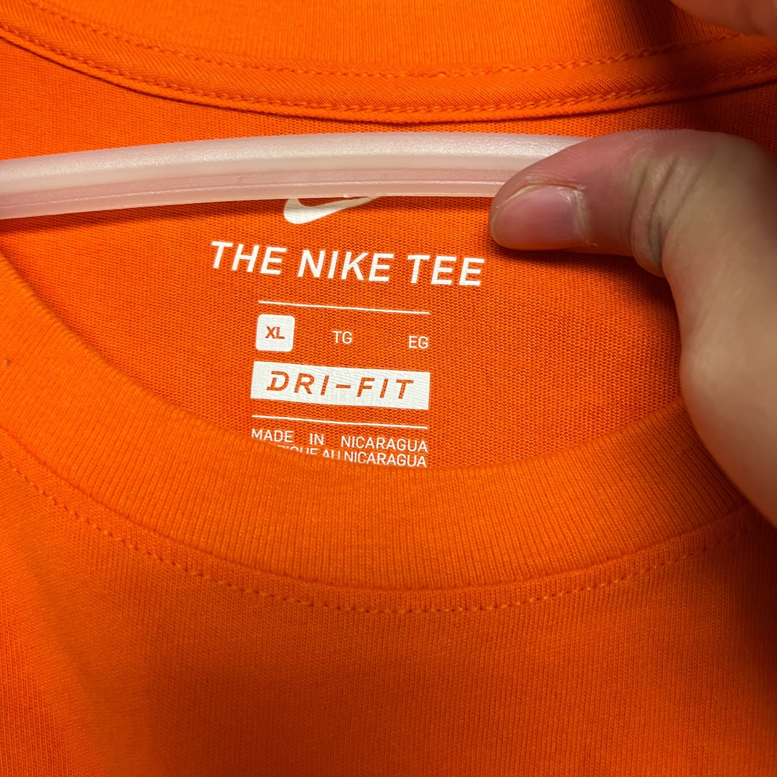 Nike Dri-Fit Men's Shirt Size L Orange Graphic Long Sleeve THE NIKE TEE Athletic thumbnail 7