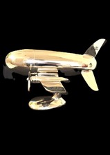 SILVER GODINGER MCM Airplane Cocktail Shaker On Stand  Aviation-Inspired Bartool