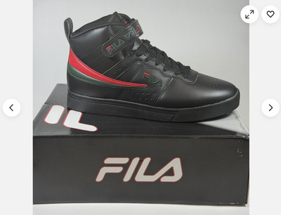 FILA VULC 13 REPEAT LOGO BASKETBALL SHOES MENS SZ: 9.5 BLACK RED GREEN SNEAKERS