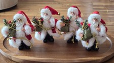 Vintage Inspired Santa Claus Ornaments Set Of 4