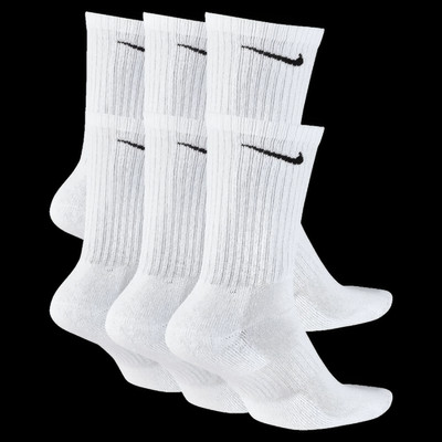 Nike Dri-FIT Everyday Crew Socks Mens Medium 6 Pair Pack White Cushioned 6PK
