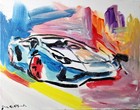 Original Abstract Car Painting Canvas Neo Expressionist Fine Art Decor 11x14 — photo 8