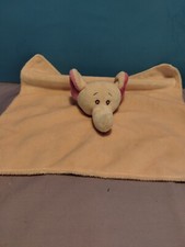 Dakin Pink Elephant Lovey Security Blanket Fleece  Satin 12"