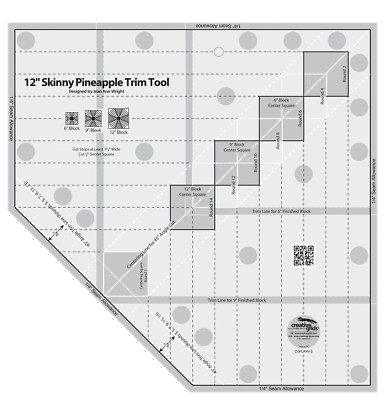 Creative Grids 12in Skinny Pineapple Trim Sewing & Quilting Ruler Tool CGRJAW12