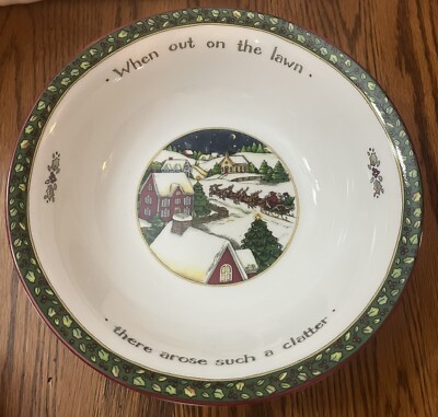 Christmas Story Soup Bowl Susan Winget Vegetable 8  When Out On The Lawn
