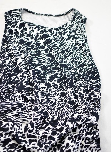 women's Animal print drawstring side ruched dress size Large sleeveless bodycon - Picture 8 of 10