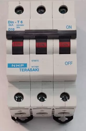 TERASAKI N17481 CIRCUIT BREAKER 230/400V - Din T6 6KA D10  ON/OFF