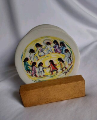 Ted De Grazia  Los Ninos Sandstone Coasters Set of 5 Mexico Theme Hispanic 