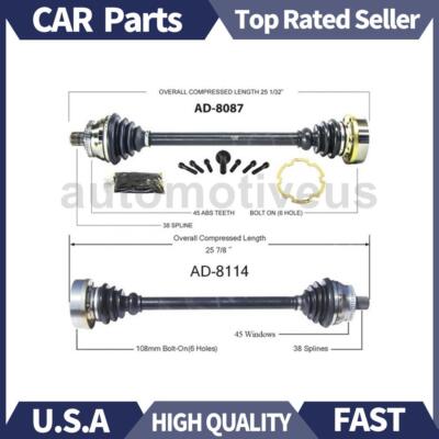 Front Left Right CV Joint Axle Shaft Set Of 2 TrakMotive For Audi 2000-2004