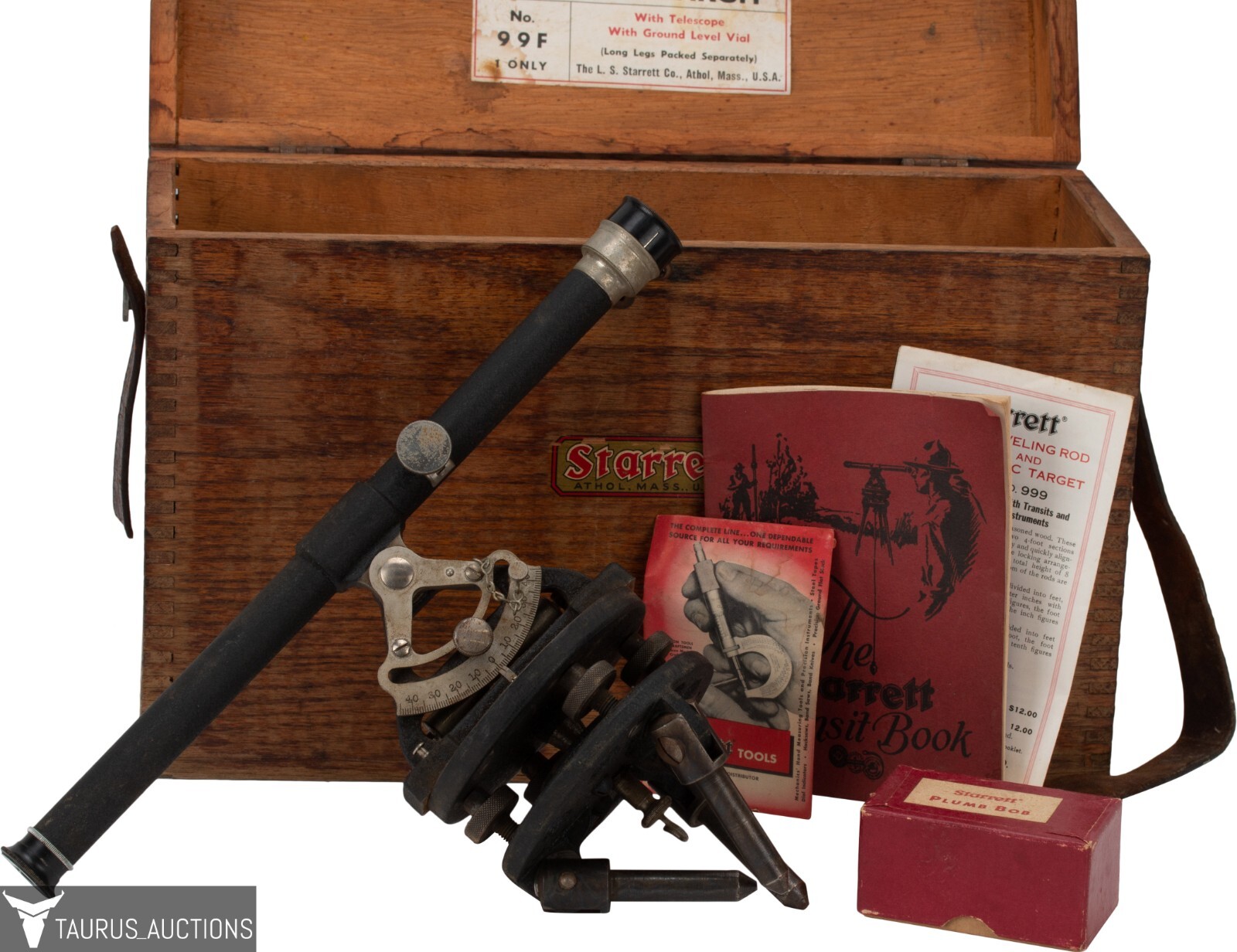 Starrett 99F Surveyor Transit - Sight Level Farm Tool & Box