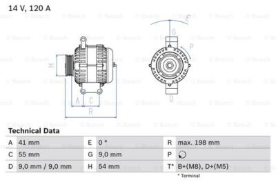 Bosch 0 986 083 320 Alternator for Fiat Lancia