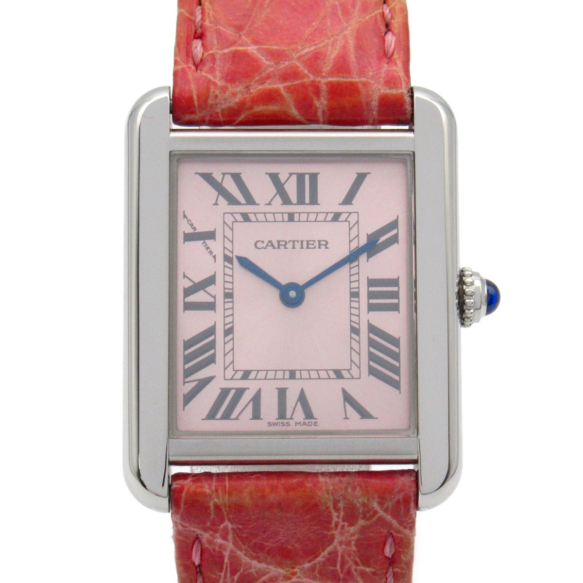 CARTIER Tank Solo SM Wrist Watch W5200000 Quartz SS leather Used