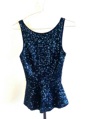 navy blue sequin top