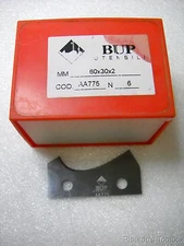 Lot of (6) New BUP Utensili AC775 Carbide Shaper Cutting Blades, 60 x 30 x 2mm