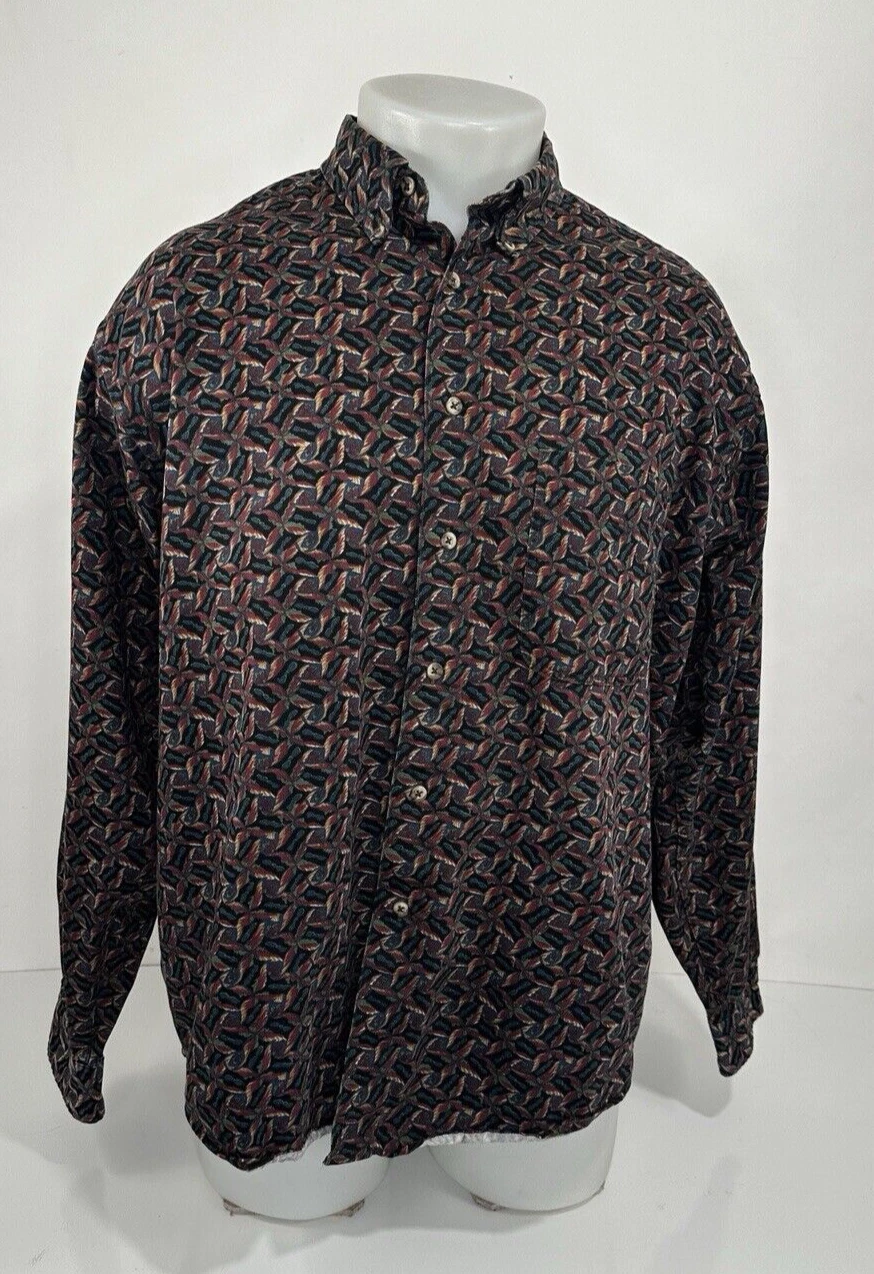 RINNOVATO - VTG Abstract Floral Mens Lg. Shirt