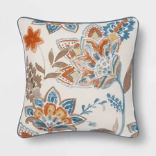 Threshold Watercolor Floral Throw Pillow Square 18in x 18in New Factory Sealed