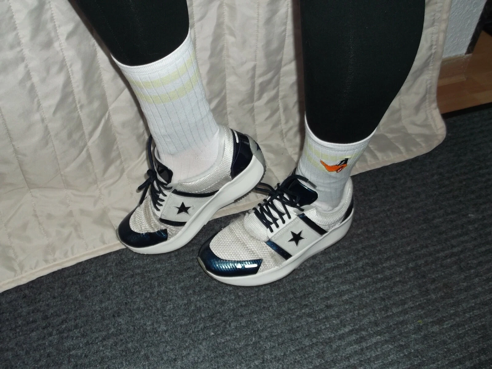 Sneakers Converse All Stars Chucks bianche blu metallizzato numero 39 ottime da vedere!!