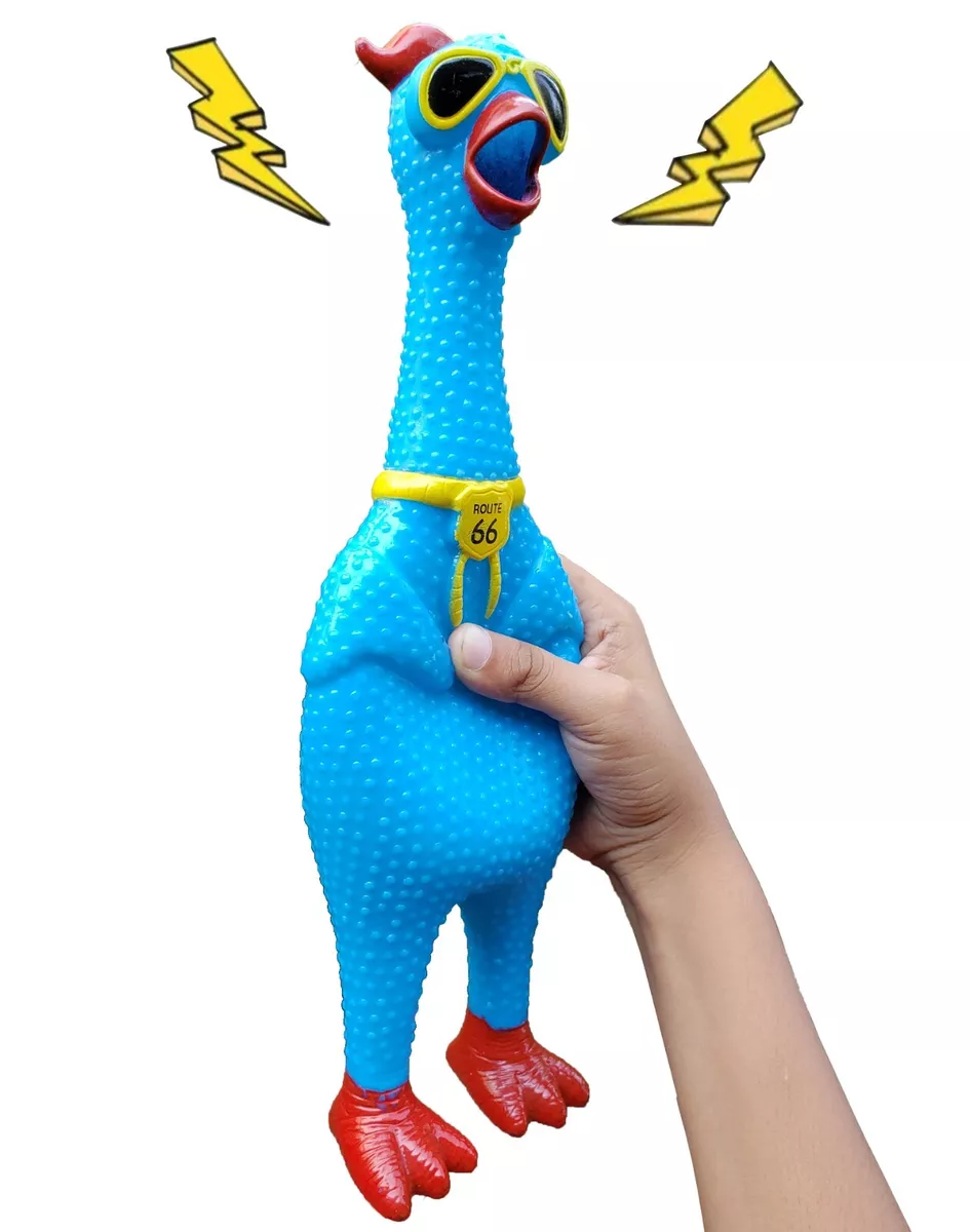 Blue rubber chicken dog cheap toy