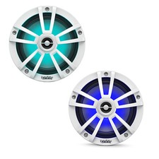 2x Infinity 6.5" 225W Waterproof White Marine RGB LED Lighting Speakers