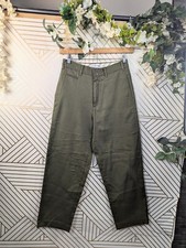 Ines De La Fressange x Uniqlo Women's Green Hi-Rise Dress Pants Linen Size 8