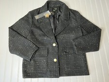 House Of Harlow 1960 Black Wool Blend Suit Career Jacket Women's Small NEW