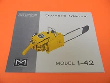 MCCULLOCH CHAINSAW MODEL 1-42 1 - 42 OWNERS MANUAL  ------  MANUAL 184C