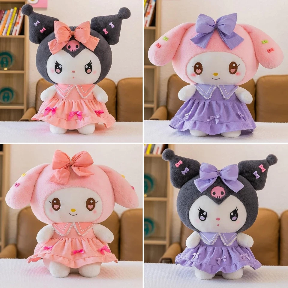 Kuromi & My Melody Plüschtier 30 cm l Kawaii Puppe Kuscheltier Sammler Merch