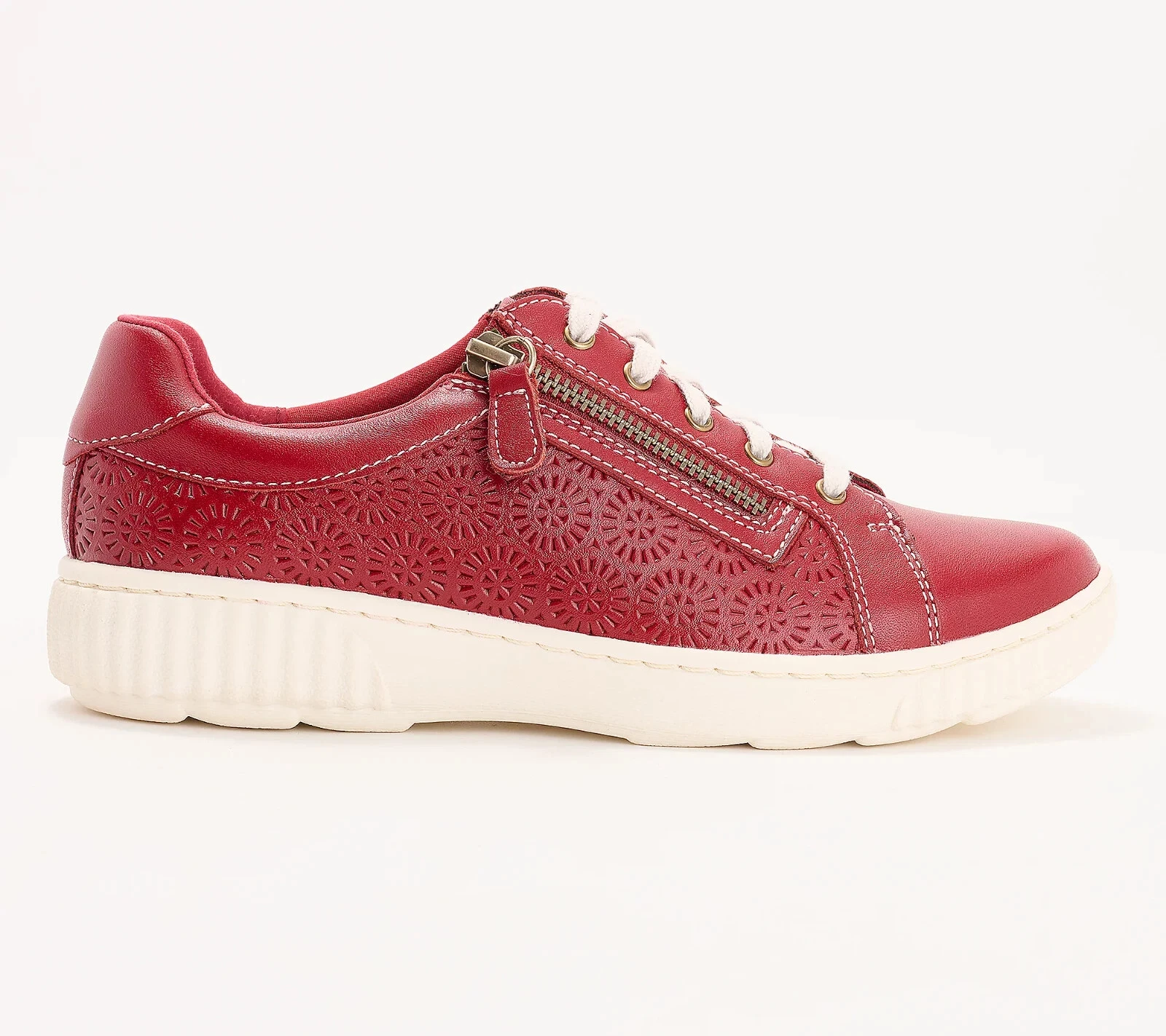 Clarks Collection Caroline Rio sneaker donna in pelle rossa goffrata taglia 9M