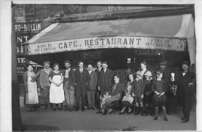 CPA 38 FOTOKARTE PONT DE CHERUY CAFE RESTAURANT J.LANGES