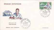 ENVELOPPE PREMIER JOUR - CENTRAFRIQUE - 1965 .