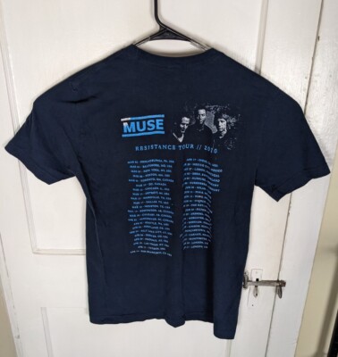RARE 2010 Muse Resistance Tour Dates 2-Sided Band Shirt Promo Alt