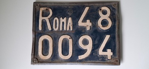 Old Italian metal Roma car license plate NUMMERNSCHILDER vintage plate Italy - Bild 4 von 16