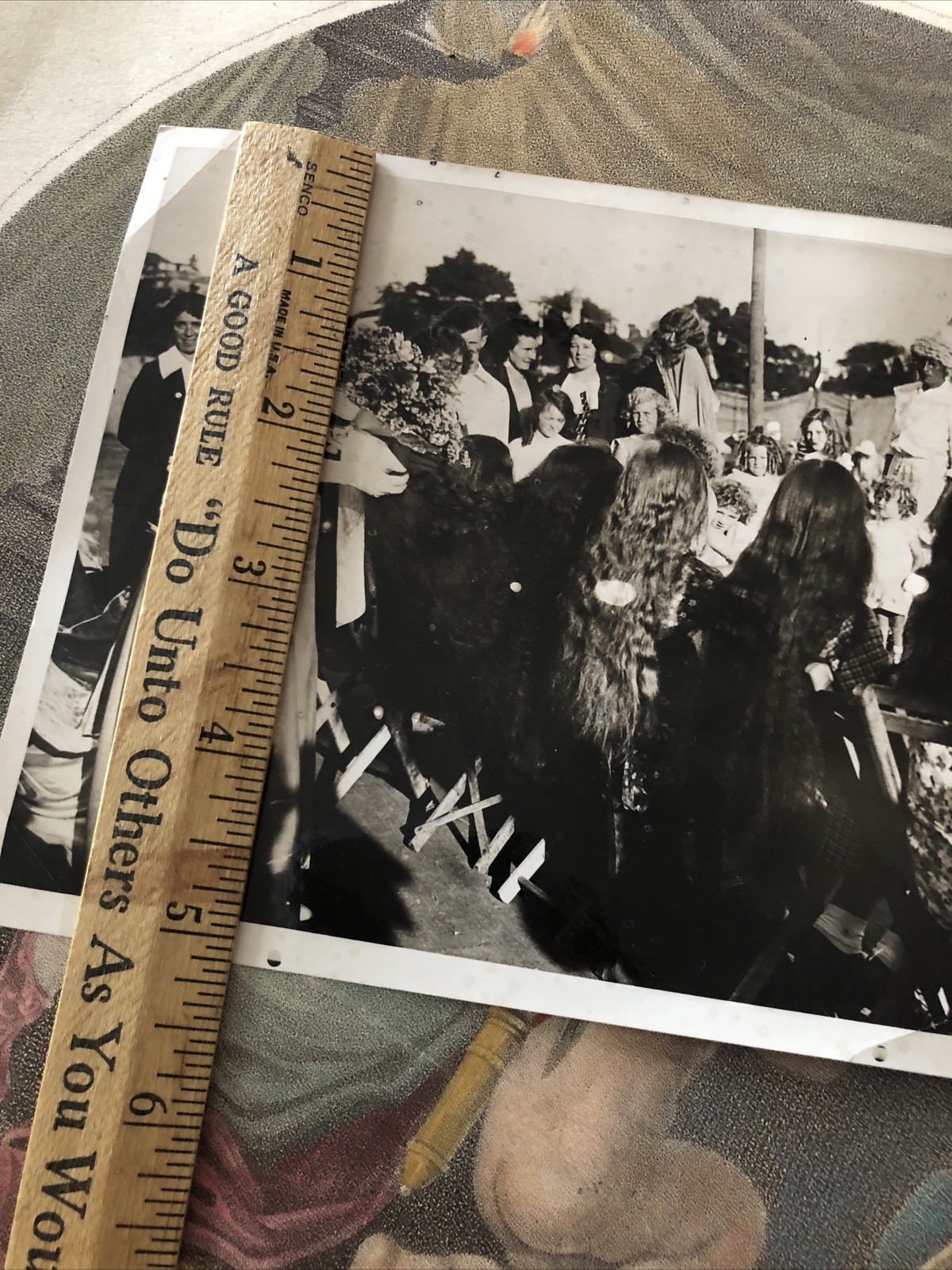 Original Antique Press Photo French  C 1933 Long Hair Contest French Beauties