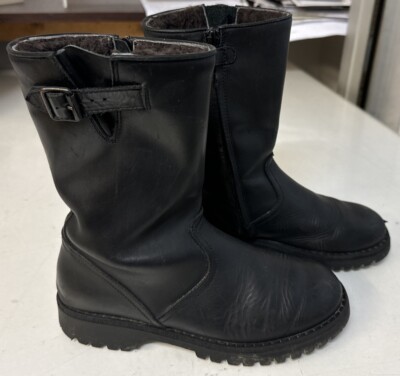 Marie Morenz München Mädchen Biker Stiefel Leder Gefüttert Schwarz Gr. 34