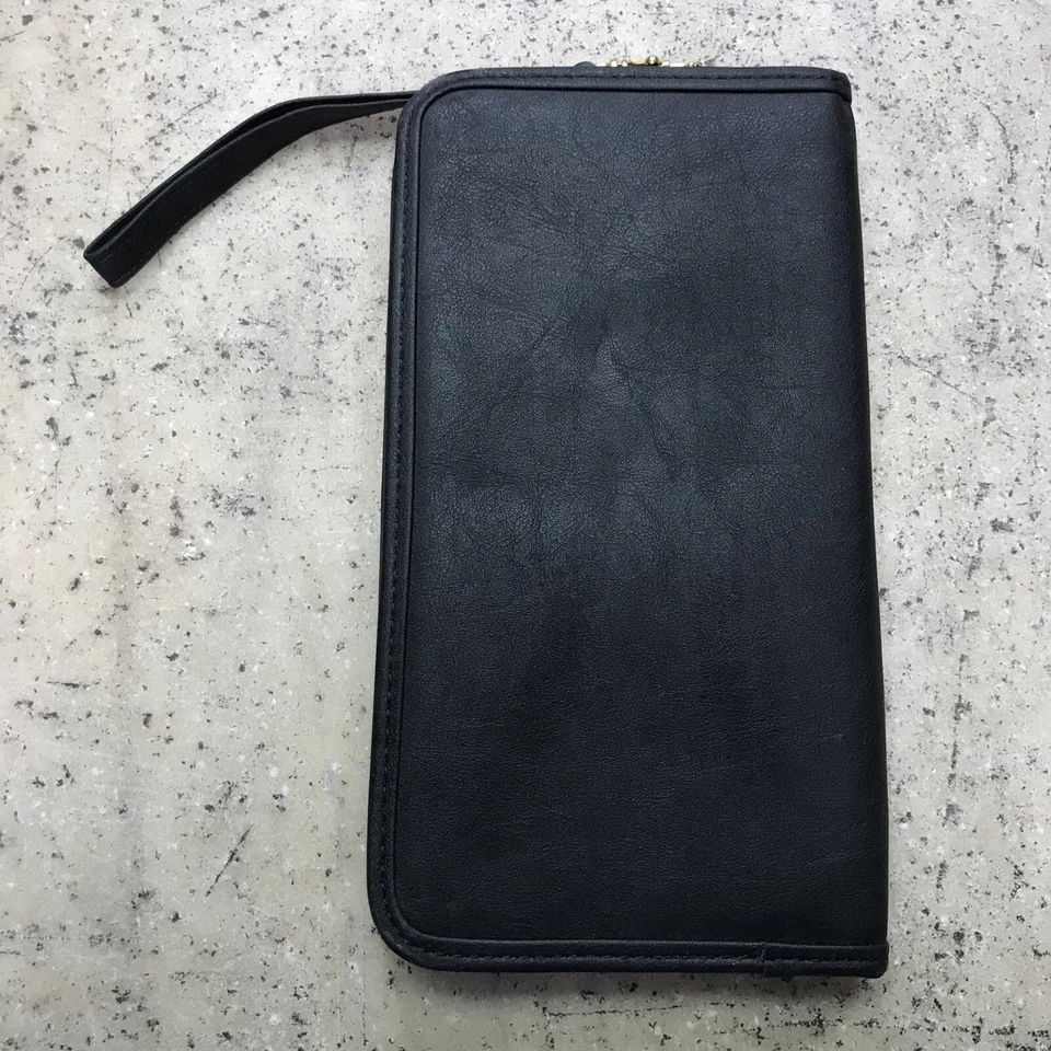 Большой кожаный дорожный бумажник портфолио GEMLINE на молнии вокруг - изящный! Быстрая доставка! - Изображение 2 из 4