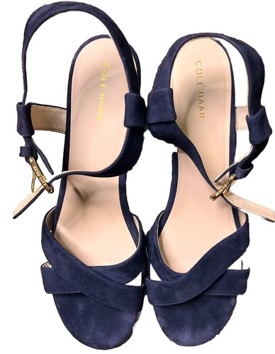 Women’s Cole Haan Block Heels 8.5 Suede Blue - Picture 2 of 10