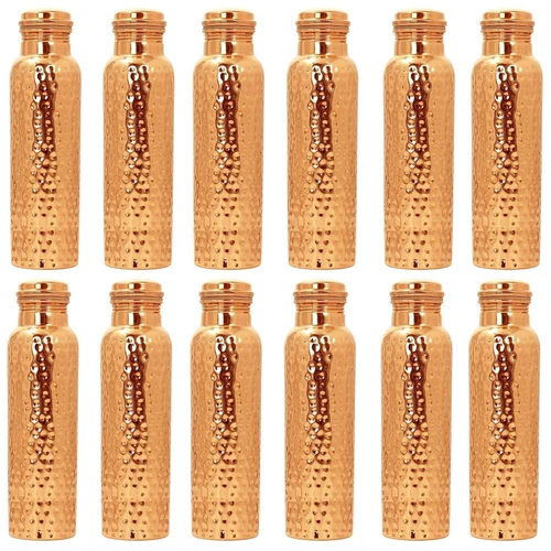 Kupfer Trinkflasche Ayurveda Gesundheitliche Vorteile 1000ml 12 Stück - Bild 1 von 4