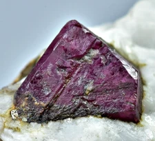 42 Carat Sharp Terminated Top Quality Natural Red Ruby Crystal On Matrix